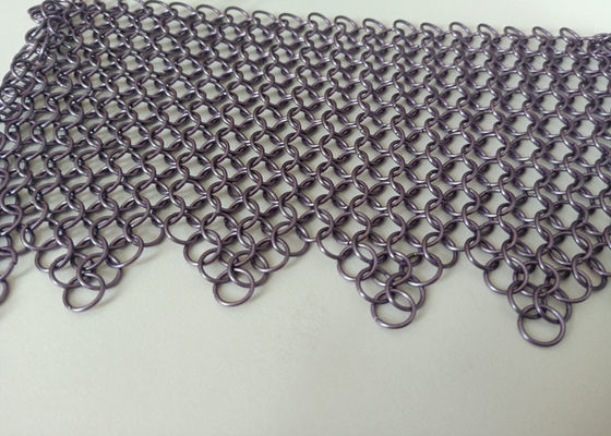 La porpora ha saldato l'acciaio inossidabile Ring Mesh Curtain Anticorrosion 2.2kg/M2