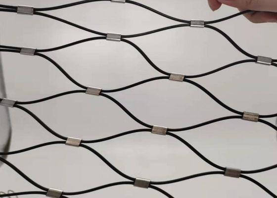 7x7 Antifire Mesh Steel Rope Fence tessuto a mano 60x60mm per l'inferriata della scala