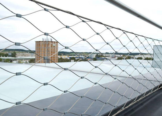 7x7 Antifire Mesh Steel Rope Fence tessuto a mano 60x60mm per l'inferriata della scala