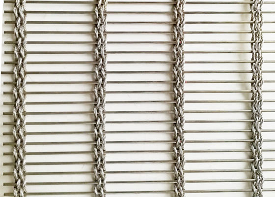 Acciaio inossidabile Mesh For Facade Cladding architettonico di Rod Woven Soft 63% del cavo metallico