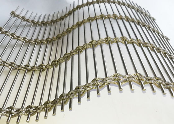 Acciaio inossidabile Mesh For Facade Cladding architettonico di Rod Woven Soft 63% del cavo metallico