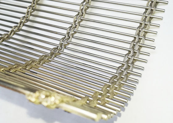 Acciaio inossidabile Mesh For Facade Cladding architettonico di Rod Woven Soft 63% del cavo metallico