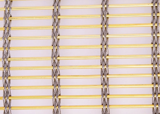Rose Gold Stainless Steel Grill Mesh Curtain Plain Weave Metal Mesh Screen For Stairs