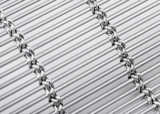facciata architettonica di Mesh Curtain Natural Color Woven MetalFabric dell'acciaio inossidabile di 120m x di 6m