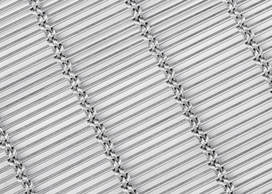 facciata architettonica di Mesh Curtain Natural Color Woven MetalFabric dell'acciaio inossidabile di 120m x di 6m