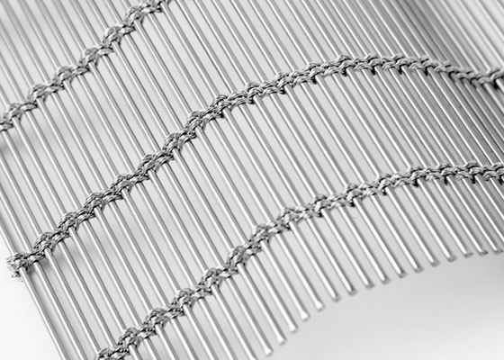 facciata architettonica di Mesh Curtain Natural Color Woven MetalFabric dell'acciaio inossidabile di 120m x di 6m