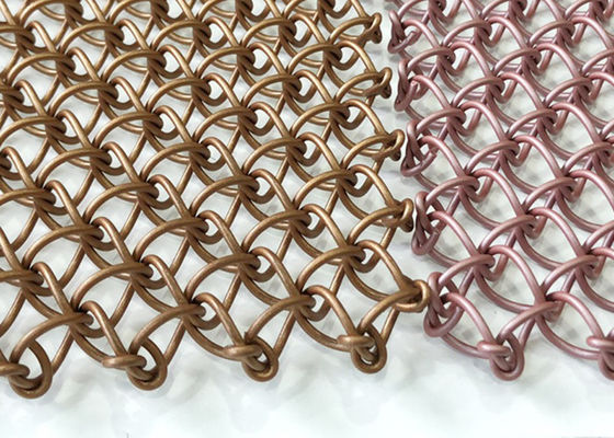 Cavo tessuto decorativo Mesh Screen Rigid Anti Impact del metallo 1.5mm di acciaio inossidabile Pvd
