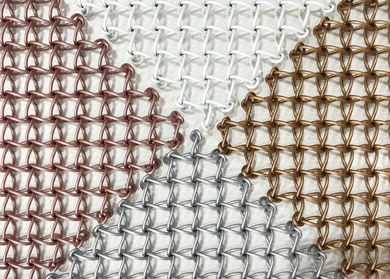 Cavo tessuto decorativo Mesh Screen Rigid Anti Impact del metallo 1.5mm di acciaio inossidabile Pvd