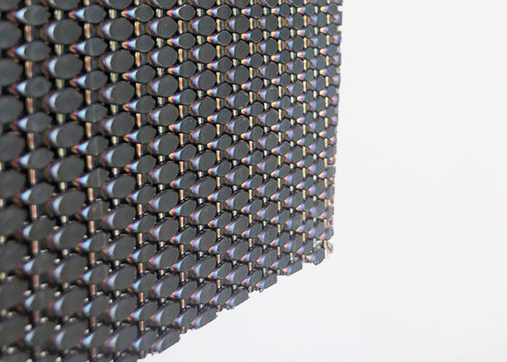 Rivestimento architettonico nero di acciaio inossidabile Mesh Woven Wire For Facade di placcatura di colore