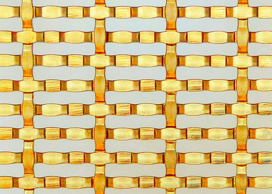 Divisori architettonici dorati dello spazio di acciaio inossidabile Mesh Decorative Woven Wire For