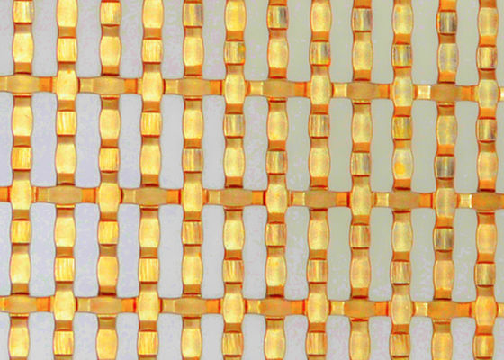 Divisori architettonici dorati dello spazio di acciaio inossidabile Mesh Decorative Woven Wire For