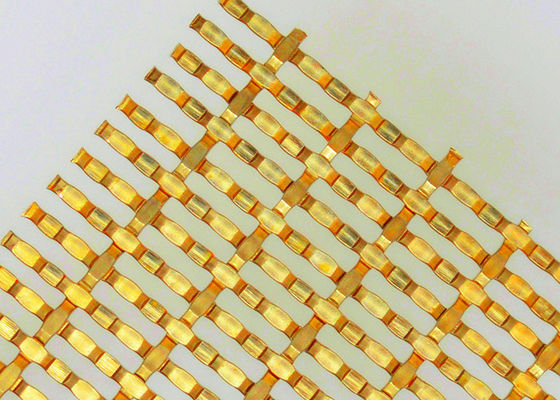 Divisori architettonici dorati dello spazio di acciaio inossidabile Mesh Decorative Woven Wire For