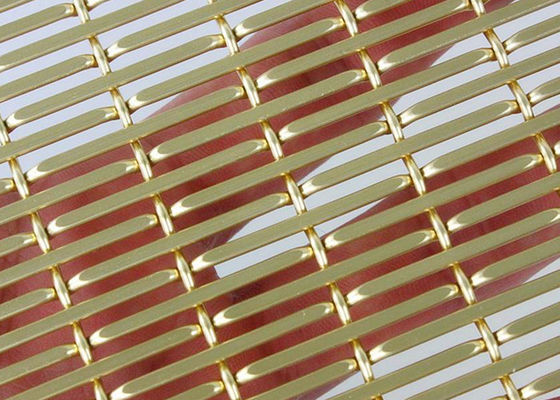 Colore dell'oro che anodizza cavo tessuto decorativo Mesh Aluminum For Ceilings