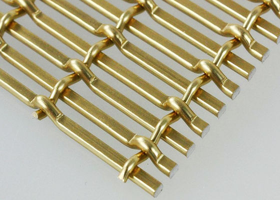 Colore dell'oro che anodizza cavo tessuto decorativo Mesh Aluminum For Ceilings