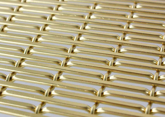 Colore dell'oro che anodizza cavo tessuto decorativo Mesh Aluminum For Ceilings
