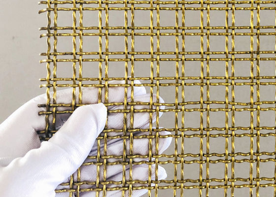 Doppio cavo d'ottone Mesh For Decorative Fence della piegatura della serratura di resistenza al calore