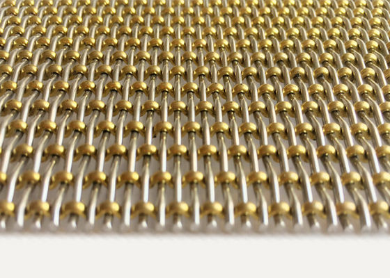 cavo d'ottone Mesh Woven Stairs Railing della piegatura della serratura della decorazione della perla di 3.2mm