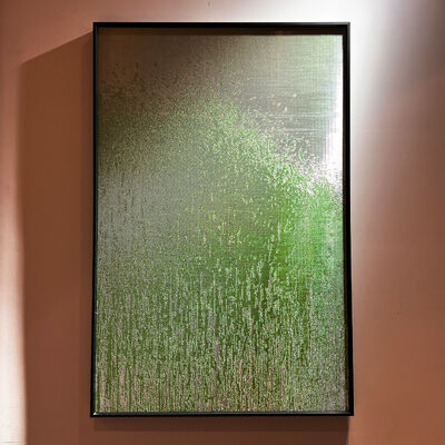 Decorazione da parete artistica in metallo intrecciato ispirata alla natura con luci e ombre