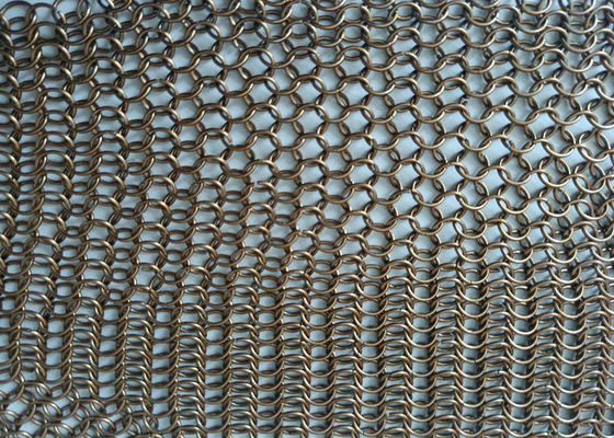 Posta a catena d'ottone antica Ring Mesh Curtain Facade Architectural Decoration